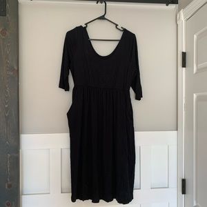 PinkBlush Black Midi Dress